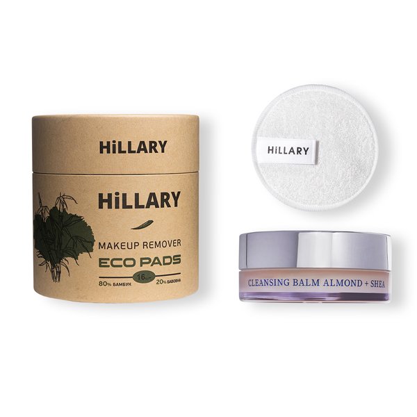 Набір для зняття макіяжу Hillary Cleansing Balm Almond + Shea & ECO Pads - фото №1