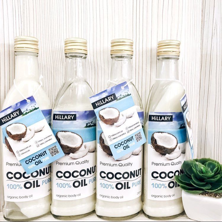 Рафинированное кокосовое масло Hillary 100% Pure Coconut Oil, 250 мл - фото №1