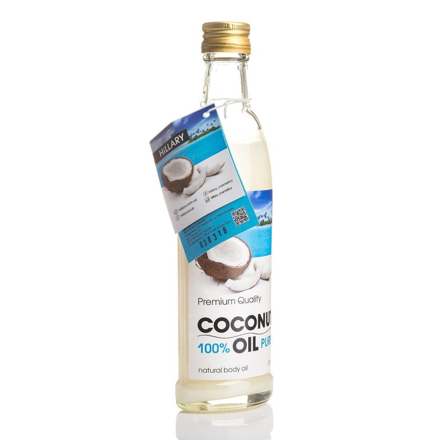 Рафінована кокосова олія Hillary 100% Pure Coconut Oil, 250 мл - фото №1