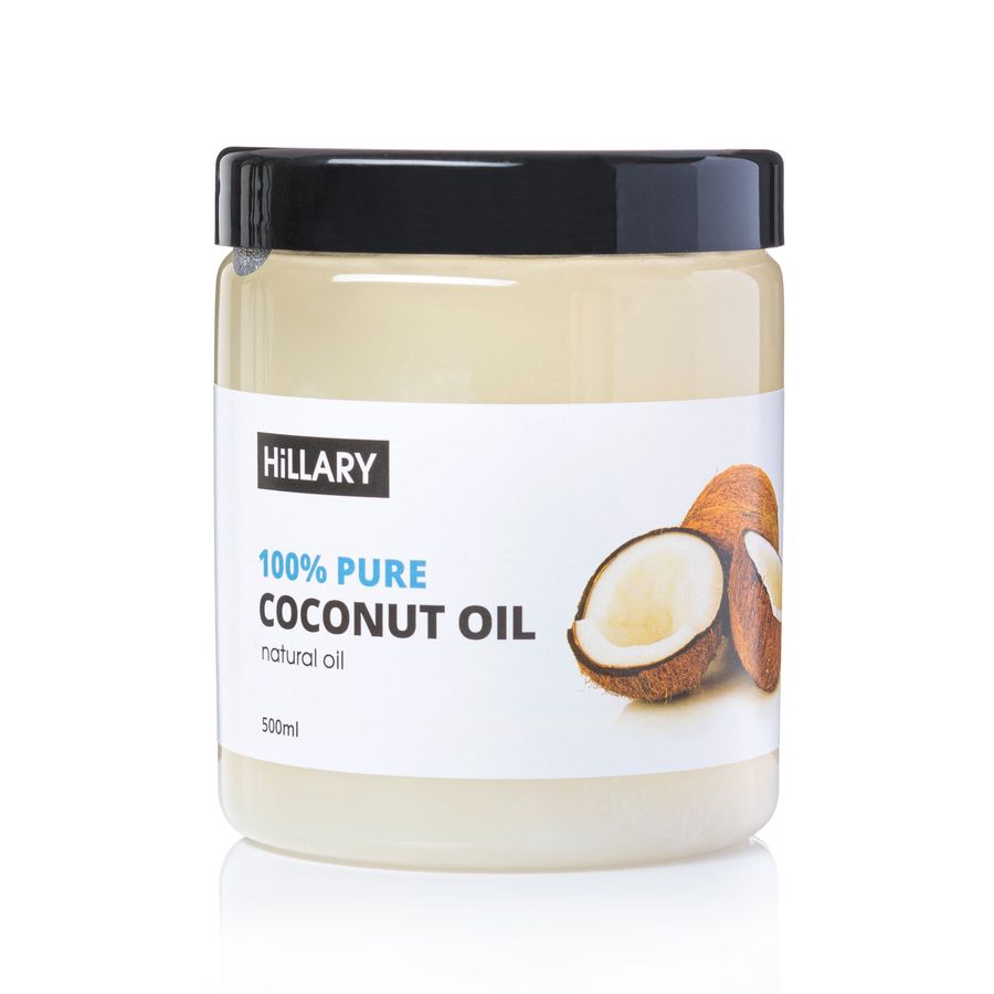 Щітка для сухого масажу сизалева Hillary + Рафінована кокосова олія Hillary 100% Pure Coconut Oil, 500 мл - фото №1
