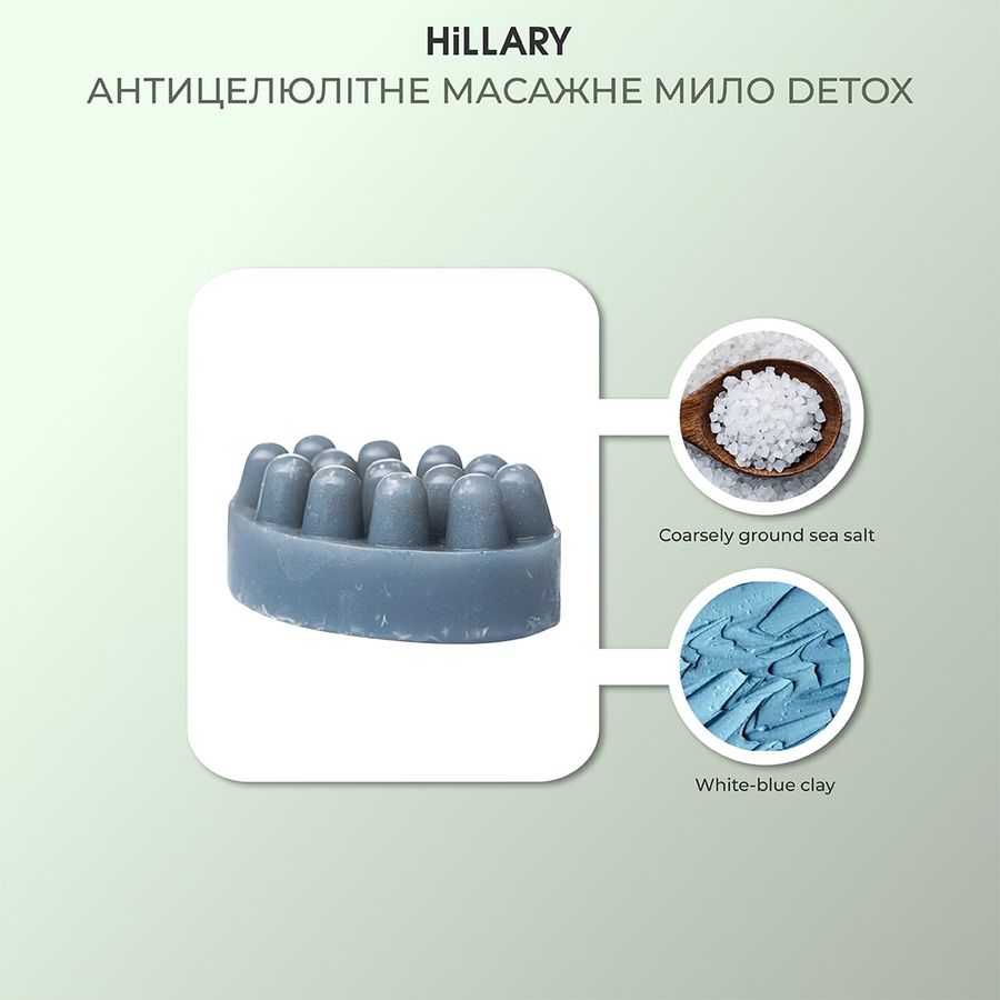 Антицеллюлитное массажное Detox мыло Hillary, 100 г - фото №1