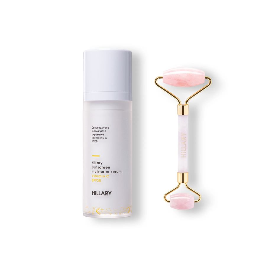 Vitamin C Sun Moisture Serum SPF30 + Rose Quartz Massage Roller