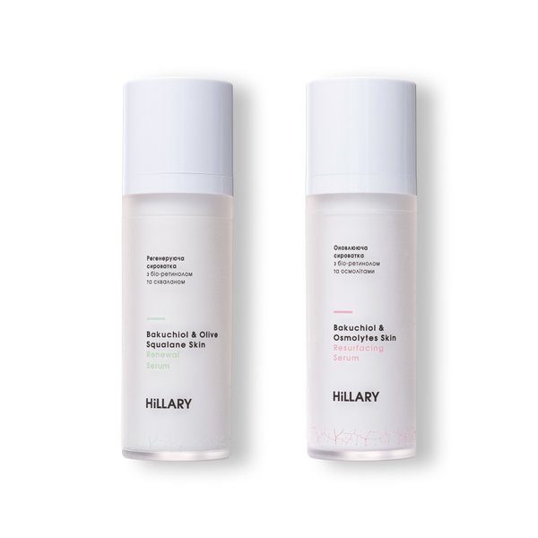 A set of regenerating serums with bio-retinol for day and evening care