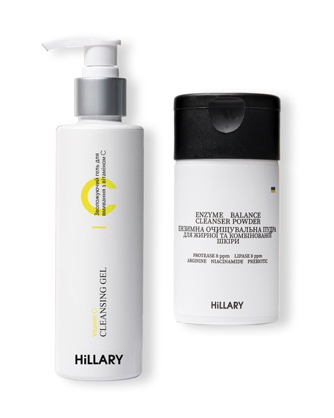Enzyme powder for oily and combination skin + Moisturizing gel for washing with vitamin C