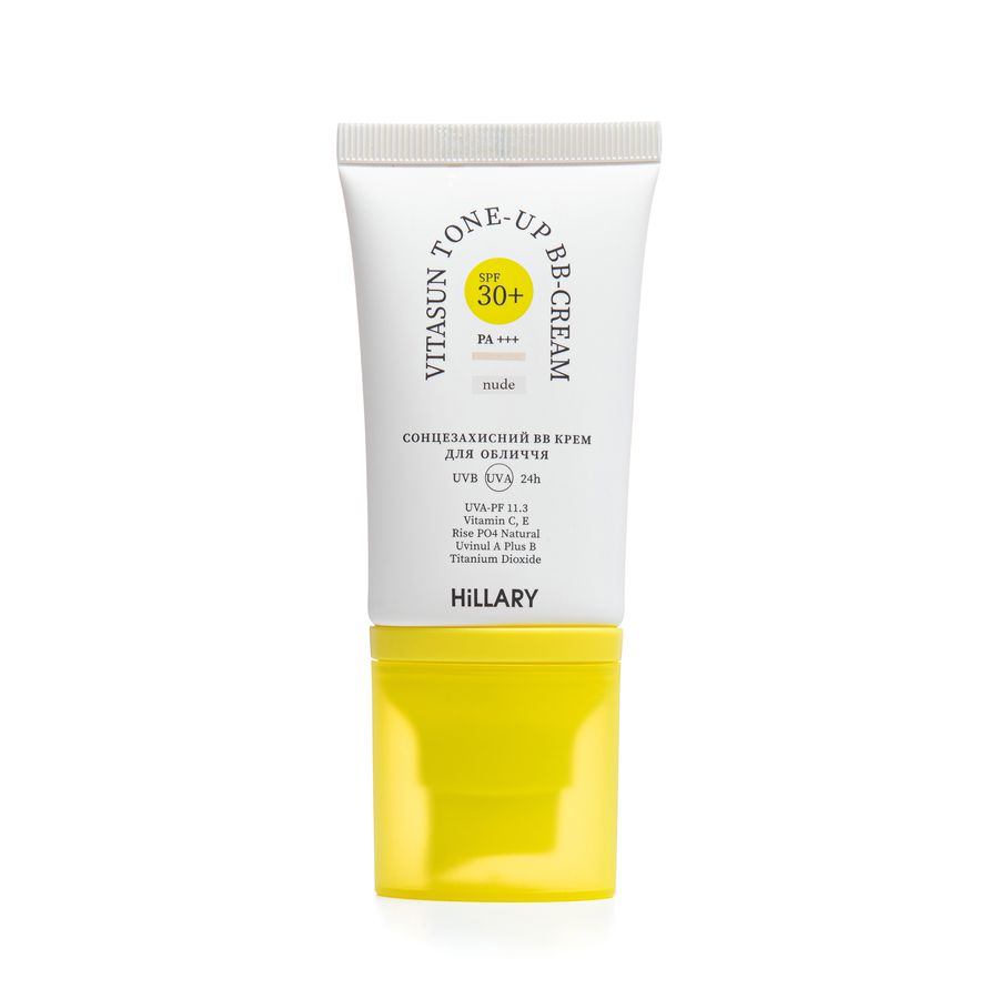 Sunscreen BB-cream for face SPF30+ Nude HiLLARY VitaSun Tone-Up BB-Cream All Day Protect SPF30+, 40 ml